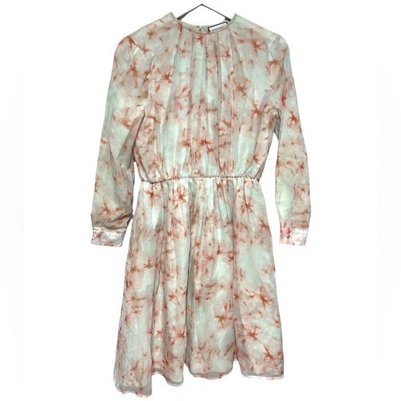 Silk Ellie Makir 100% Silk Printed Floral Midi Dress Medium - Picture 5 of 15